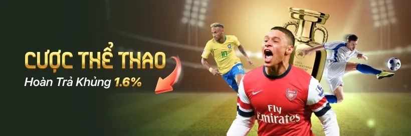 VU88 Hoàn trả Thể Thao, Thể Thao Ảo và E-Sports đến 1.6% mỗi ngày, không giới hạn rút cược.